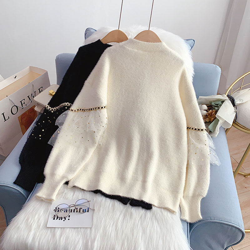 Imitation mink soft waxy soft sweater  5239