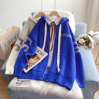 Klein Blue hooded cardigan sweater bodyguard  5247