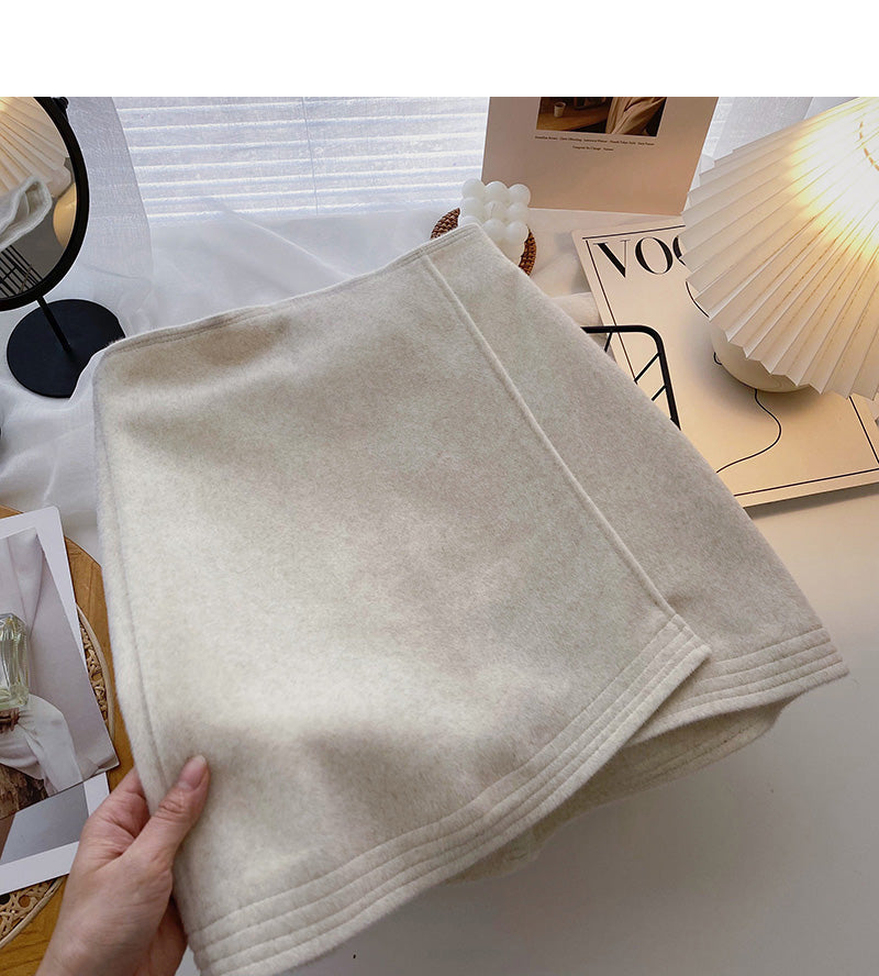 Wollrock in A-Linie mit unregelmäßigem Design zeigt dünne hohe Taille und Hüftrock 5273