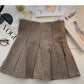 Design sense of niche Hong Kong style high waist thousand bird check skirt  5299