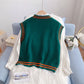 College style knitted vest vest women's cardigan  5171