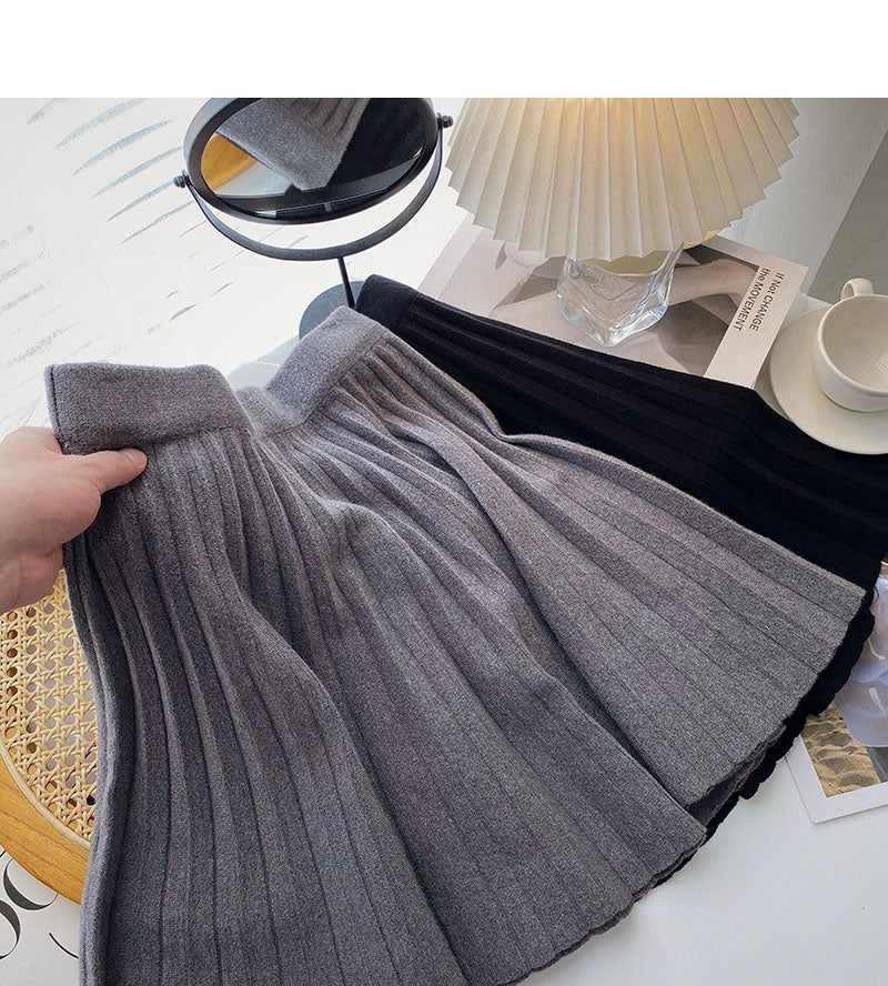 Jupe plissée, design femme, jupe tricotée polyvalente 5271