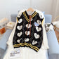 Love embroidered Japanese knit vest  5172