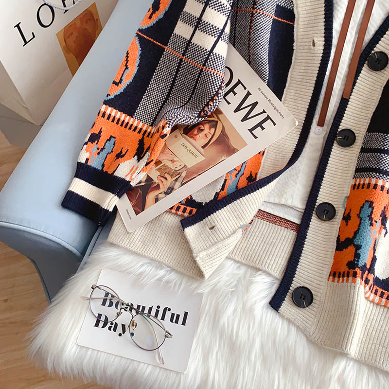 Sen women's sweater cardigan lazy knitted coat  5182