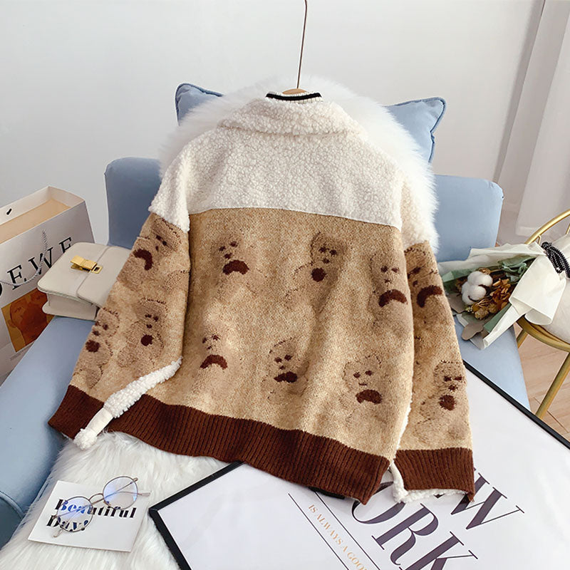 Manteau pull en laine d'agneau cousu Fried Street femme 5240