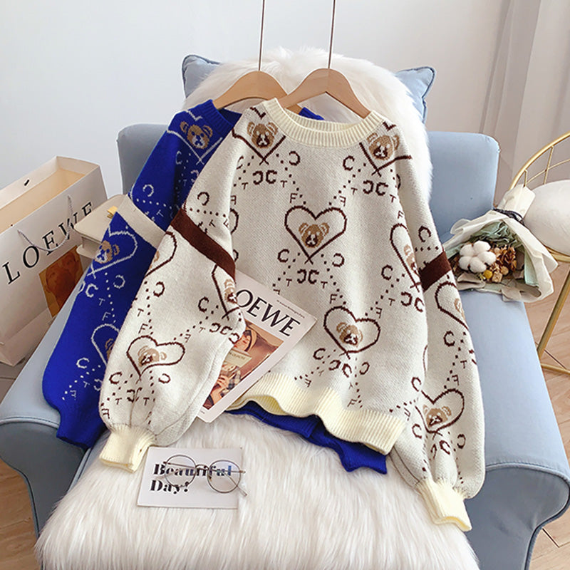 Lazy Wind Cartoon Bear Pullover 5147