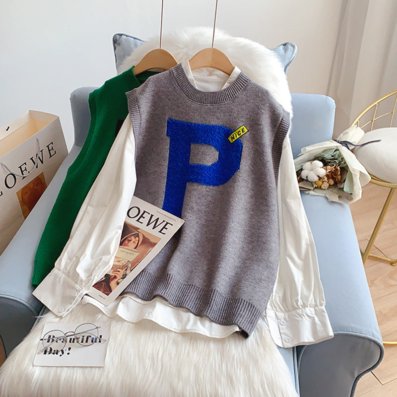 V-Neck Sweater Vest women's coat  5168