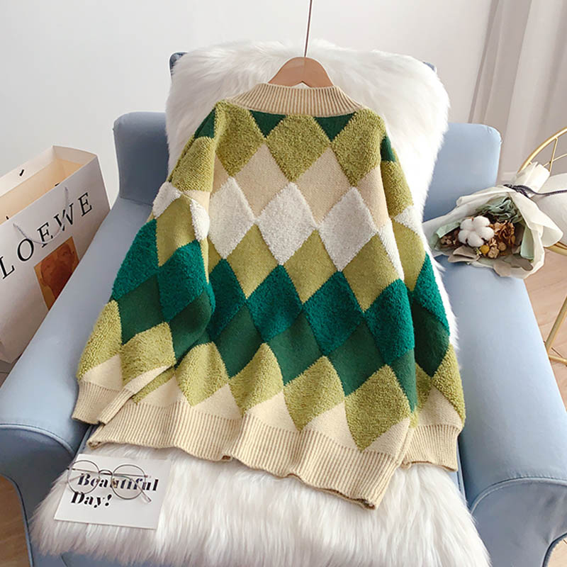 Fauler Wind Lingge Pullover mit V-Ausschnitt Koreanischer Pullover 5128