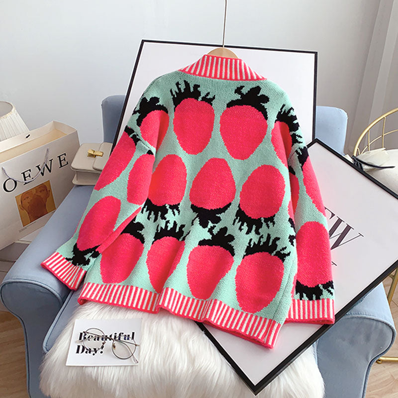 New coat sweater women's lazy style knitted cardigan  5116