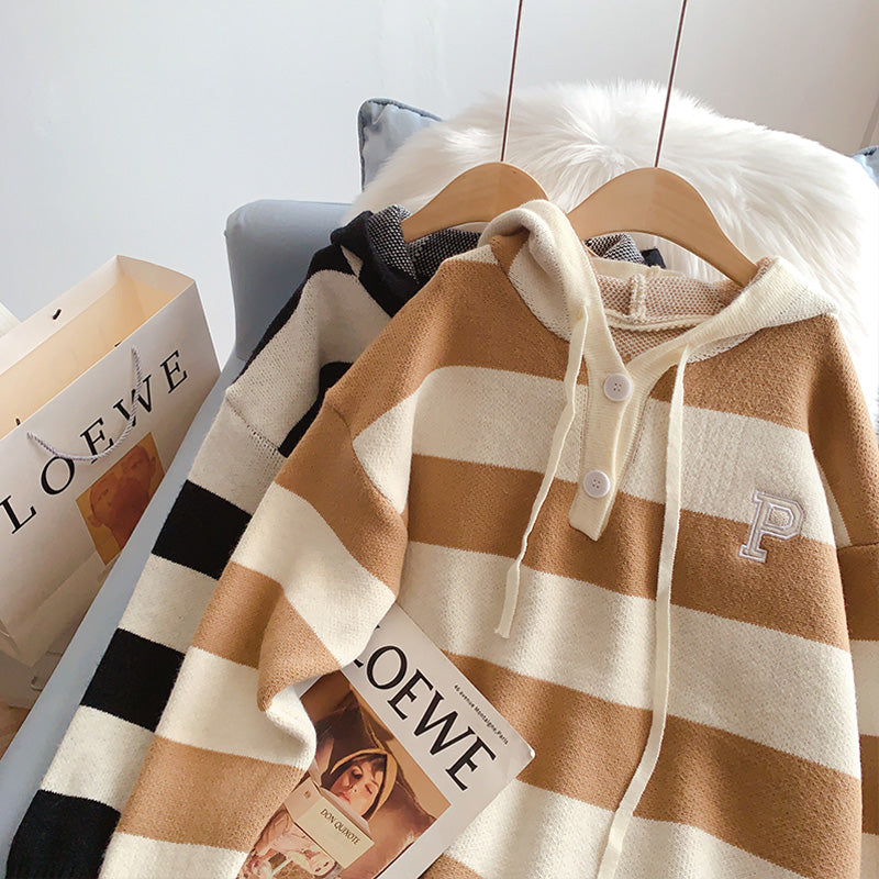 Striped Hoodie sweater sweater striped Hoodie sweater  5192