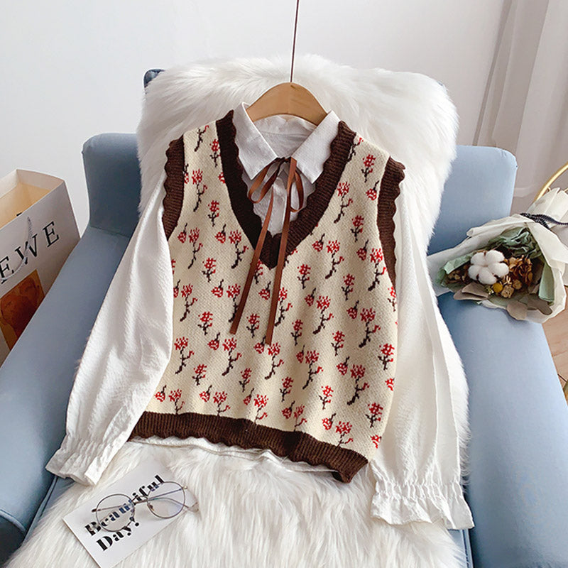 New design sense of knitted vest  5144