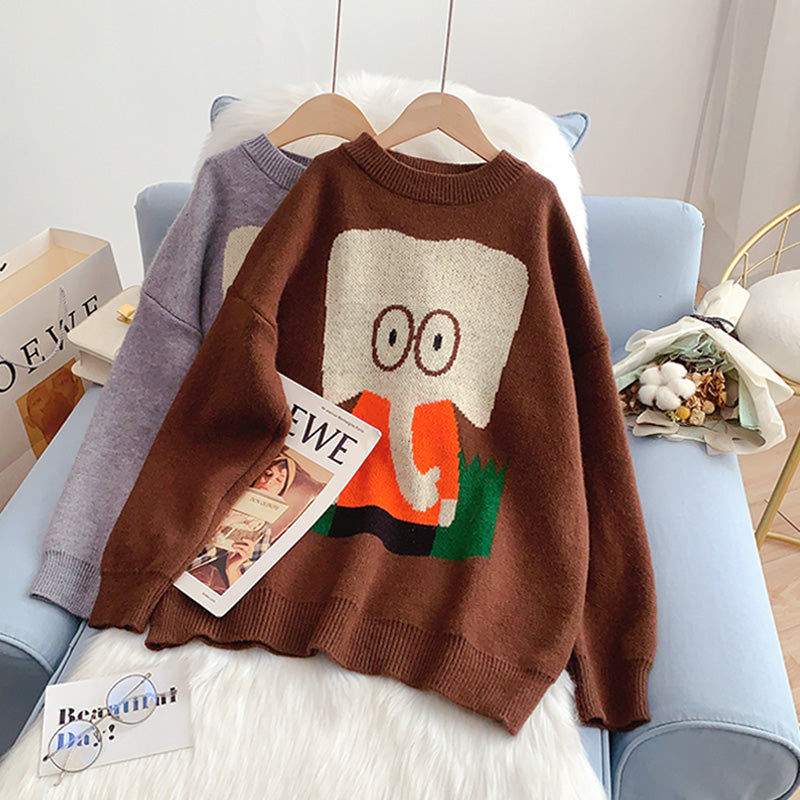 Japanese funny cartoon elephant sweater  5179