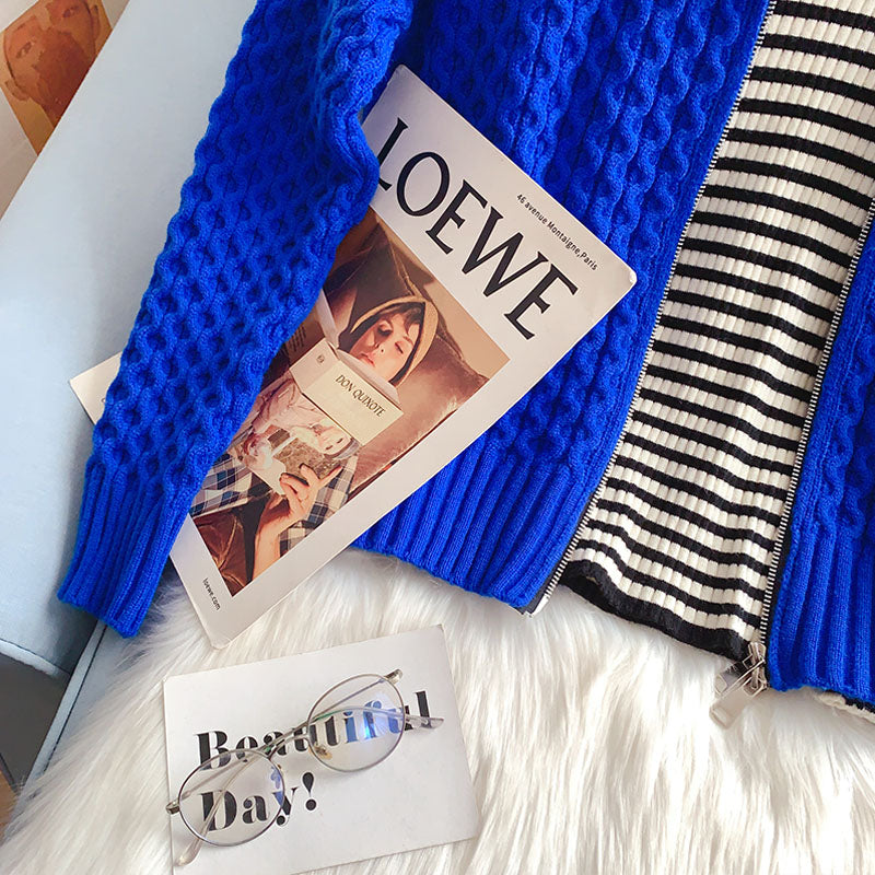 Klein Blue zipper sweater cardigan  5126