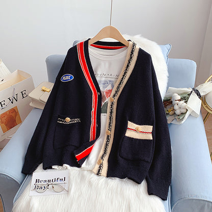 New Vintage college style sweater coat women  5122