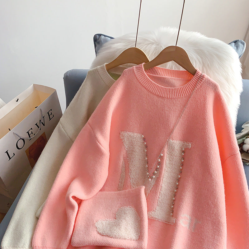 Korean lazy wind soft milk sweater  5193