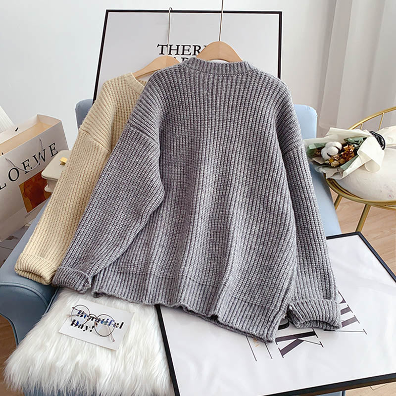 Design sense minority retro Japanese lazy sweater  5176