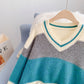 Mohair contrast V-Neck Sweater sweater sweater top  5170