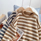 Striped Pullover Sweater coarse wool sweater top  5235