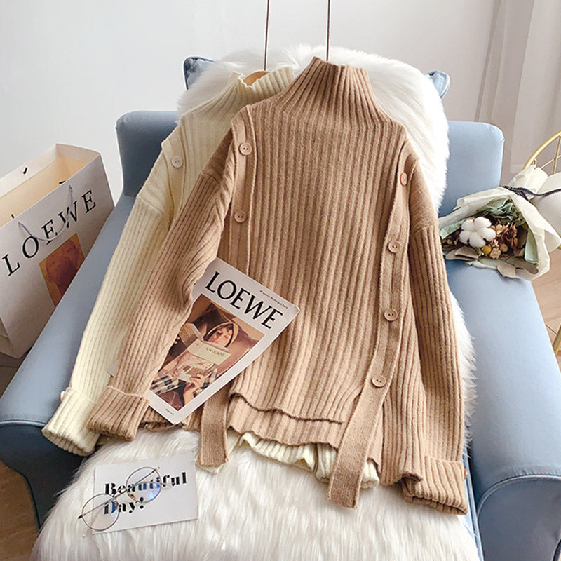 Vintage high neck button cardigan sweater  5138