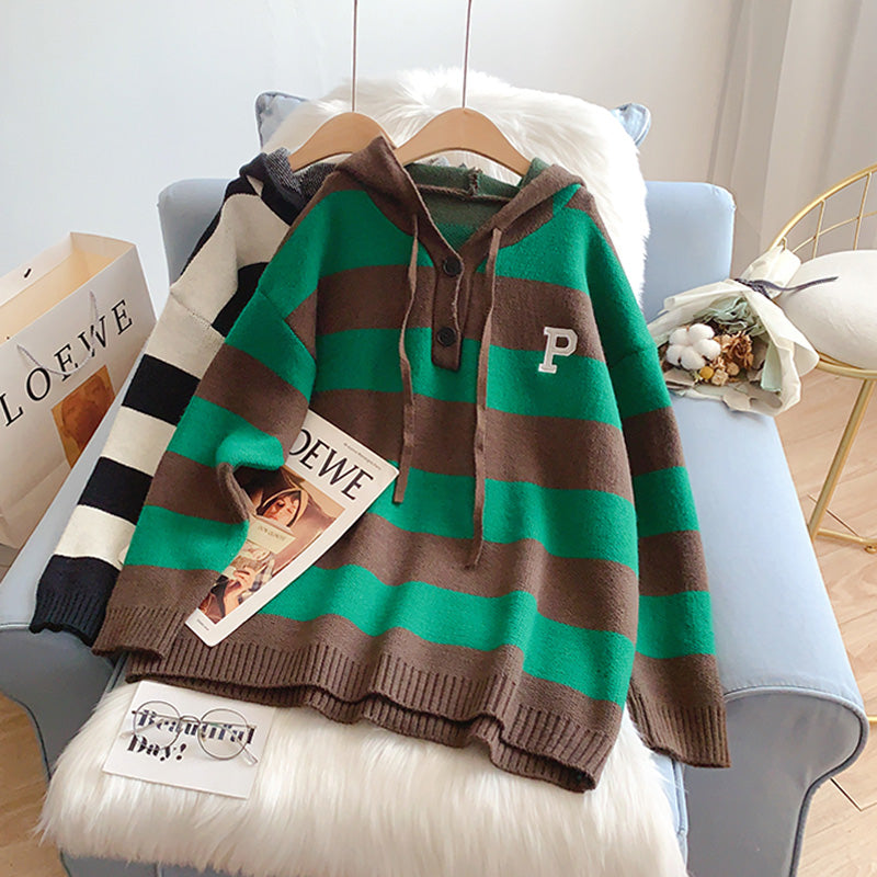 Striped Hoodie sweater sweater striped Hoodie sweater  5192