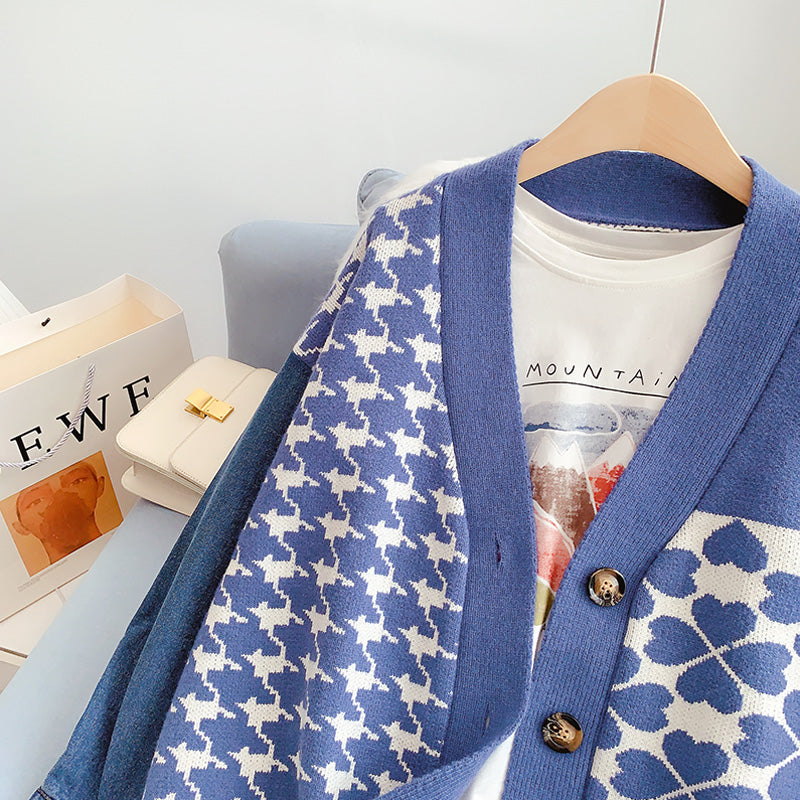 Jeans-Spleißmantel im Vintage-Port-Stil mit Ärmeln 5121