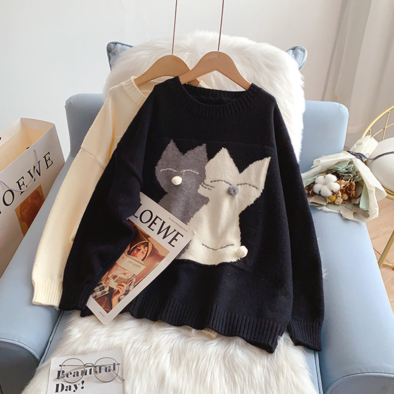 Japanese cute cartoon kitten sweater and coat  5253