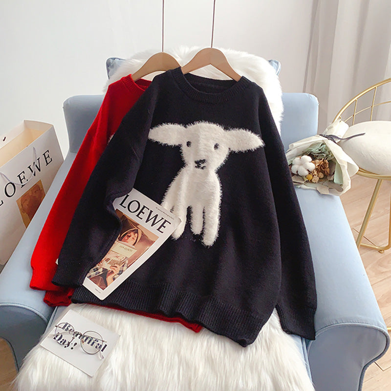 Klein blue sweater women's lazy wind knitted bottom shirt  5156