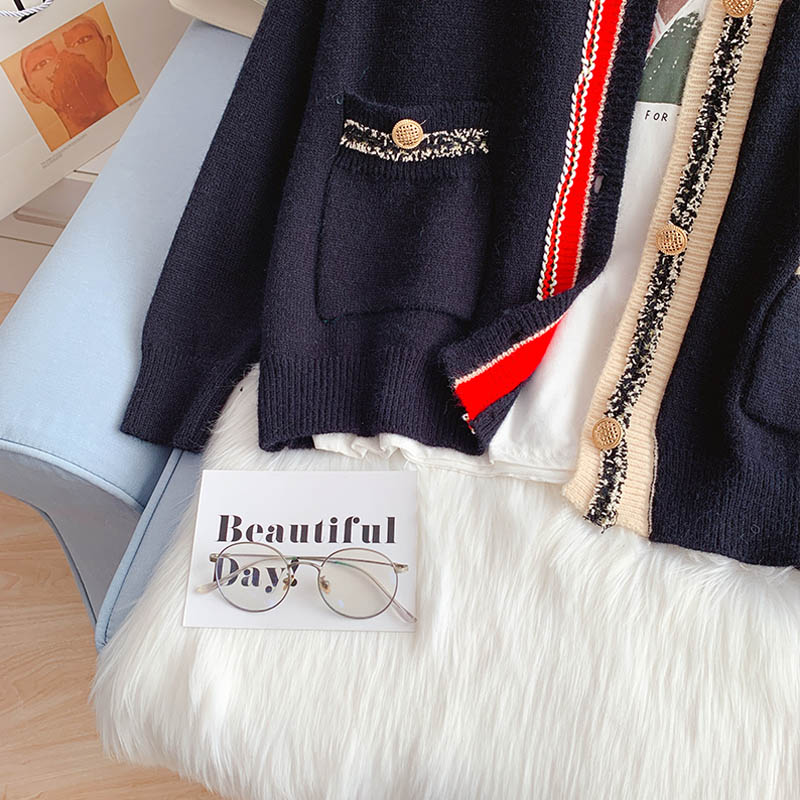 New Vintage college style sweater coat women  5122