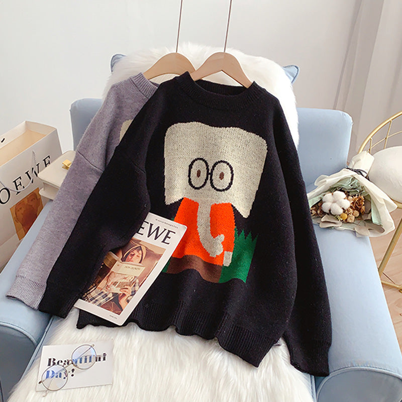 Japanese funny cartoon elephant sweater  5179
