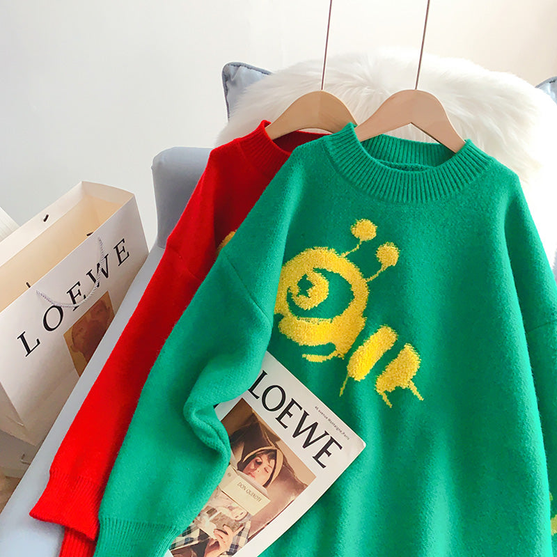 Loose pullover, wearing a lazy and foreign style sweater  5261