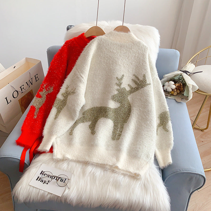 New loose and lazy style coat imitation mink sweater  5130