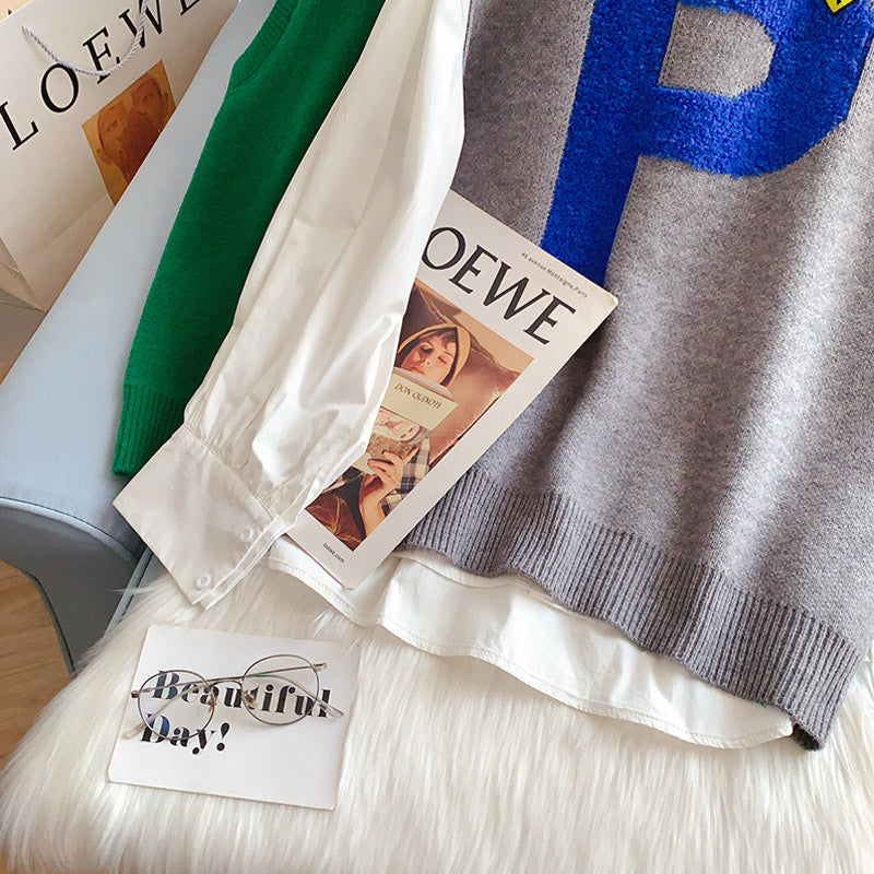 V-Neck Sweater Vest women's coat  5168