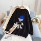 Cute bear three-dimensional hat sweater female design sense minority  5199