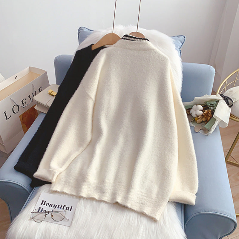 Soft waxy imitation mink sweater coat female  5202