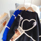 Klein Blue Ribbon love decorative sweater  5213