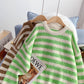 Striped Pullover Sweater coarse wool sweater top  5235