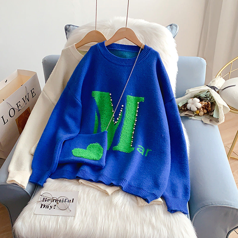 Korean lazy wind soft milk sweater  5193