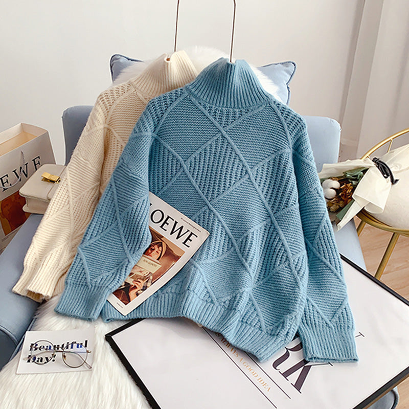 High neck sweater new knitted bottomed Shirt Top  5162