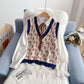 New design sense of knitted vest  5144