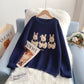 Cute Japanese cartoon sweater lazy wind sweater  5146