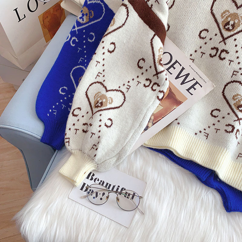 Lazy Wind Cartoon Bear Pullover 5147