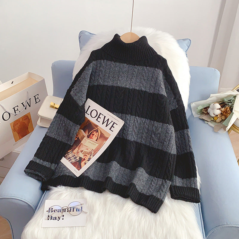 Vintage striped sweater women's sweater top  5123