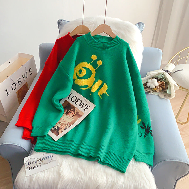 Loose pullover, wearing a lazy and foreign style sweater  5261