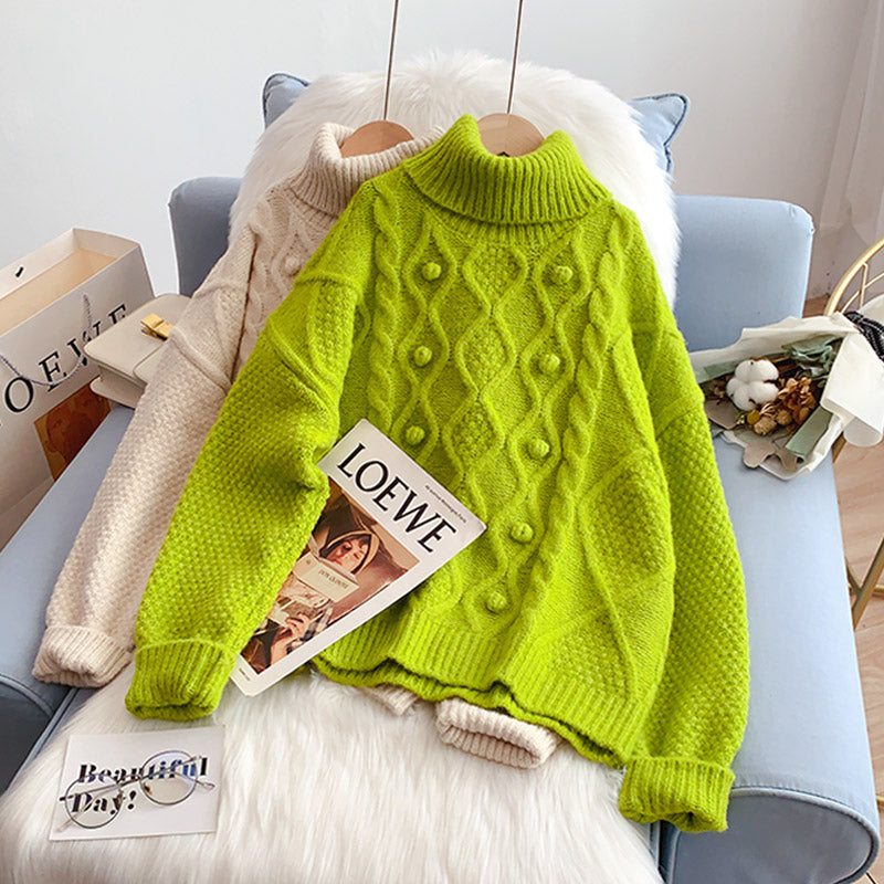 Twist turtleneck sweater sweater sweater top  5191