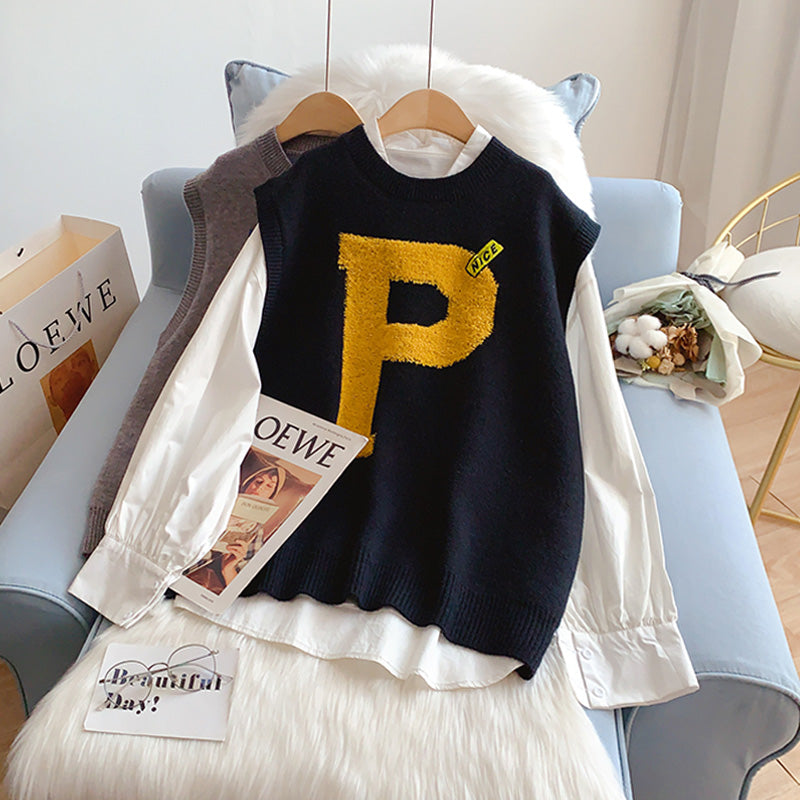 V-Neck Sweater Vest women's coat  5168