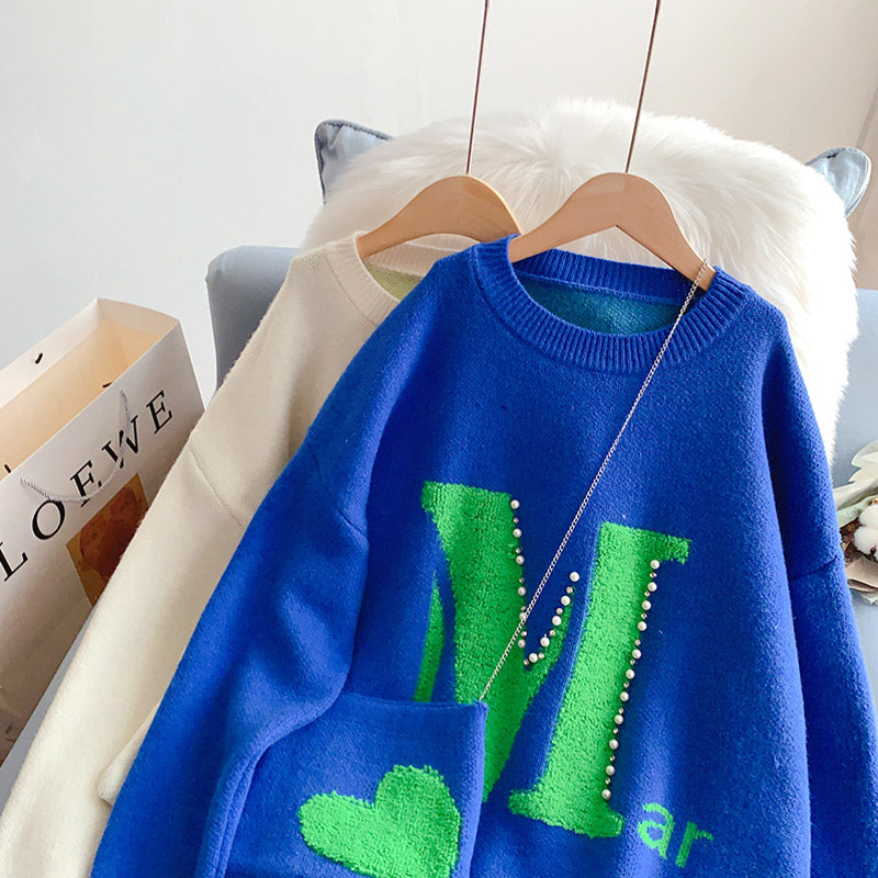 Korean lazy wind soft milk sweater  5193