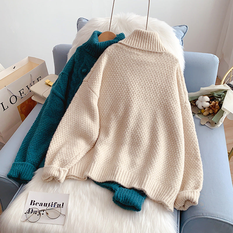 Twist turtleneck sweater sweater sweater top  5191