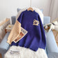 Little bear sweater soft waxy Pullover aging foreign style fried street girl  5237