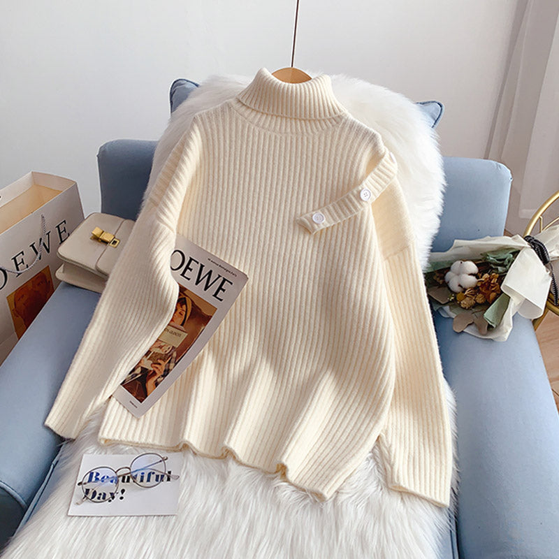 High neck sweater candy color versatile thin Korean bottomed shirt  5236