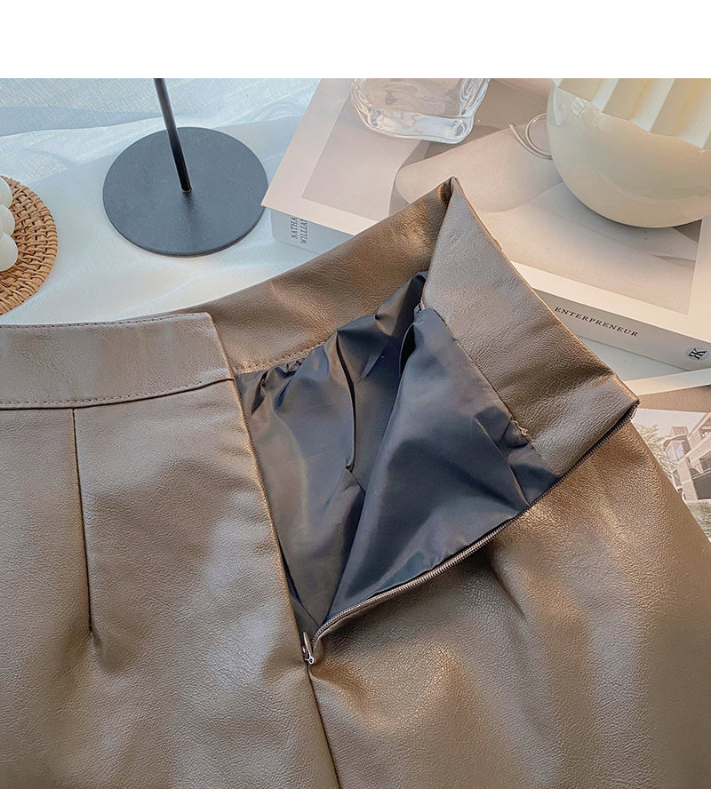 High waist solid simple A-line skirt  5276